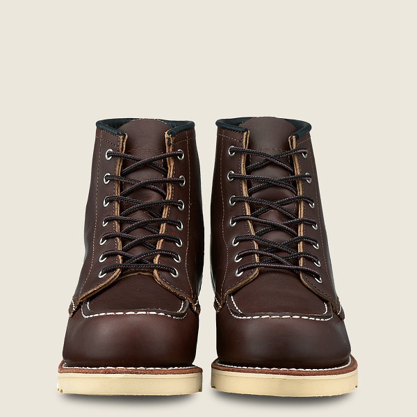 Bottes Red Wing Heritage - 6-Inch Classic Moc - Short Oro-Iginal Cuir - Marron Foncé - Femme 869ARKQ